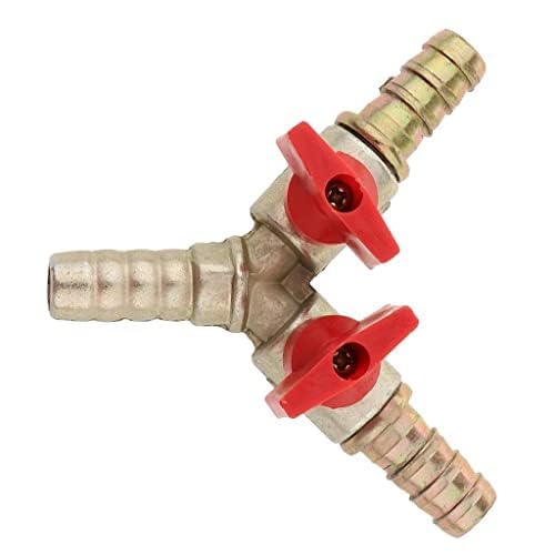 XTIVO Gas Pipe Connector, 3 Way Y-Shaped Brass Valve with Dual Switch, Heavy Duty Gas Connector for Hose Pipe, Garden, Construction & Industrial Applications