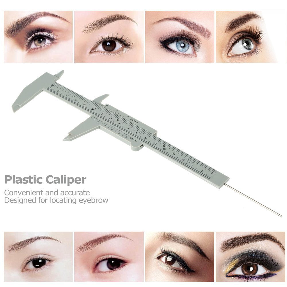 XTIVO Eyebrow Measuring Caliper Tool for Perfect Shape | Microblading Brow Mapping Ruler | Adjustable Double Scale Eyebrow Shaping Tool for Salon & Home Use (Pack of 1)