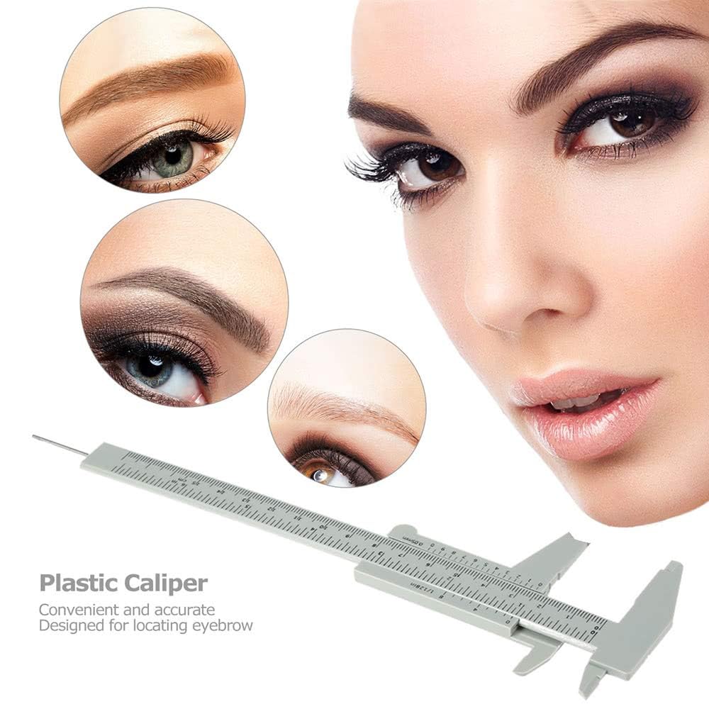 XTIVO Eyebrow Measuring Caliper Tool for Perfect Shape | Microblading Brow Mapping Ruler | Adjustable Double Scale Eyebrow Shaping Tool for Salon & Home Use (Pack of 1)