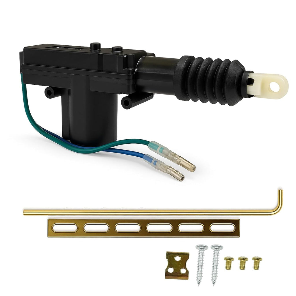 Car Power Door Lock Actuator Motor 12V (2 Wire) Universal Heavy Duty Central Locking System with Installation Kit – Black