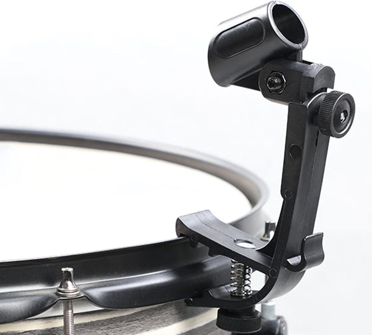 2PCS Drum Rim Microphone Clamp Mount – Adjustable Clip-On Mic Holder with Shockproof Anti-Vibration Design for Snare, Tom & Percussion Drums