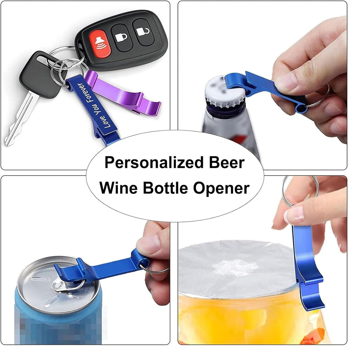 XTIVO Bottle Opener Keychain, Heavy Duty Metal, Matte Black Finish