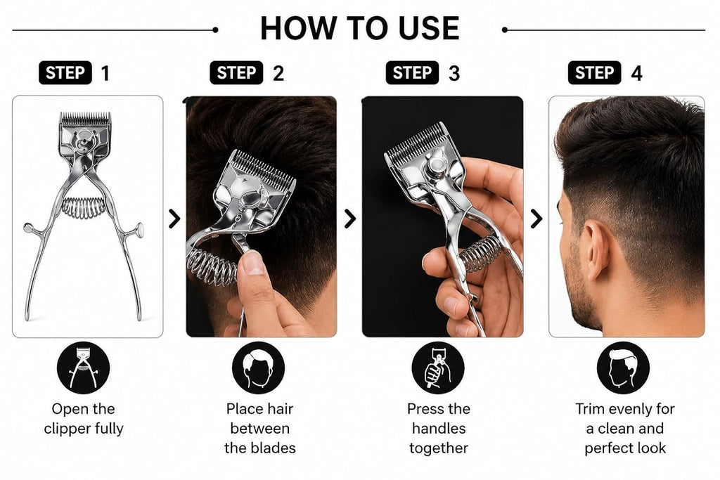Manual Hair Clipper Metal Hand Operated Hair Cutting Machine for Men, Women