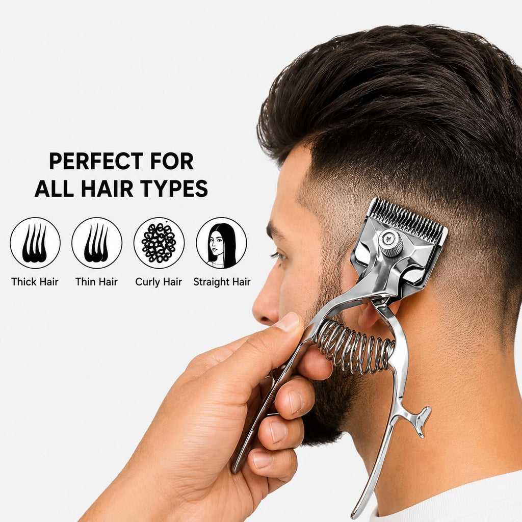 Manual Hair Clipper Metal Hand Operated Hair Cutting Machine for Men, Women